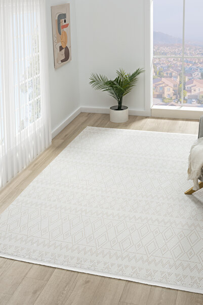 Prestige Halı Kybele Beyaz Bej Salon Oturma Odasi Çocuk Odasi Yatak Odasi Hal...