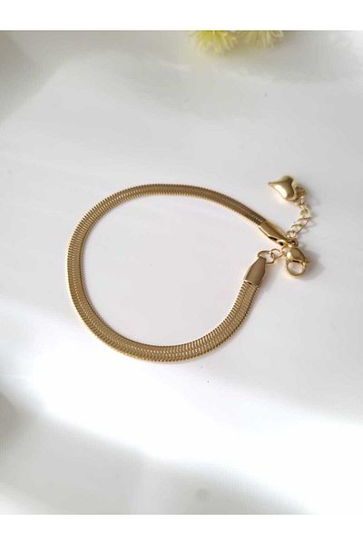 Tasarım Italian Scrunch - Steel Gold Fish Back Bracelet