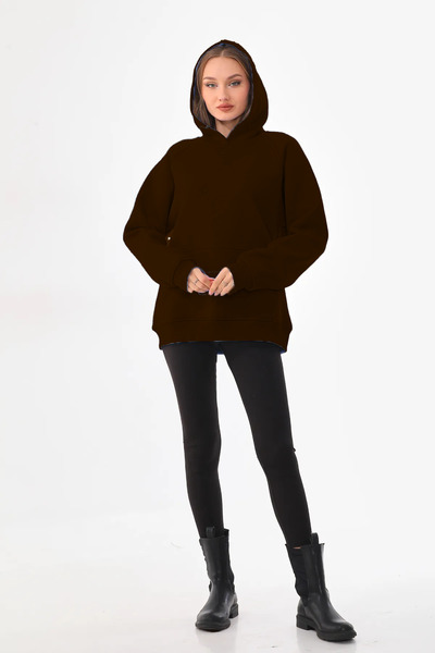 batı Φούτερ με μανίκια ρεγκλάν, χοντρό oversize με φλις εσωτερικά