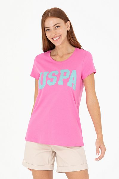 U.S. Polo Assn. Tricou roz de damă cu gât crew 50269557 -VR041