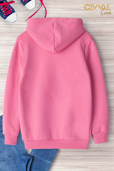 Cevval Printed Hooded Oversize Children's Sweat Shirt