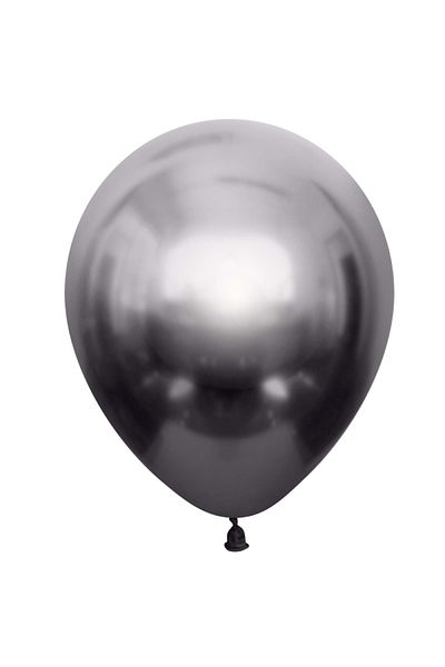 Organizasyon Pazarı 12 in. Space Gray Color 10 Pieces Chrome-Mirror-Mirrored Decoration Balloon