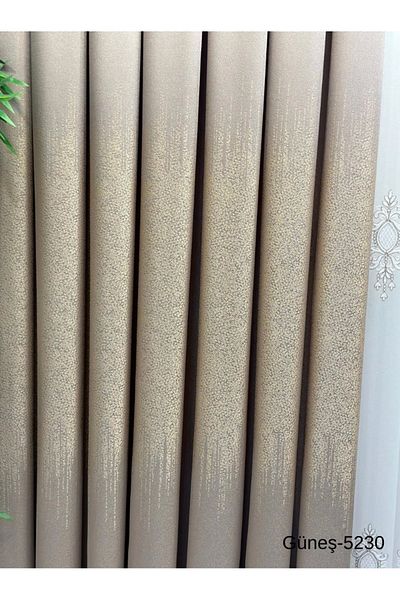 NİVEMESHOME Nivemeshome Sun Ft632121 Mink V-5230 1/3 Close Pleated Background Curtain Apm