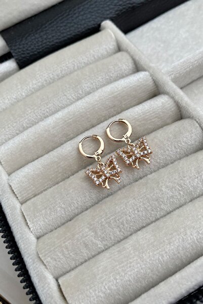 Modex Xuping Altın Zirkon Taşlı Fiyonk Küpe