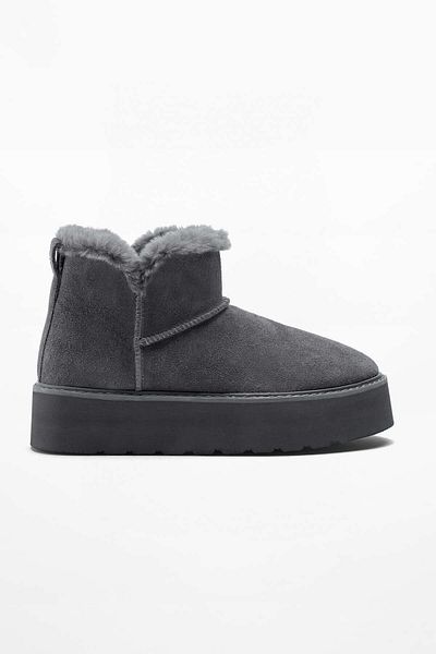 Oysho Leather Platform Mini Boots