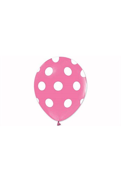 Parti Adresi Pink Balloon with White Polka Dots 10 pcs