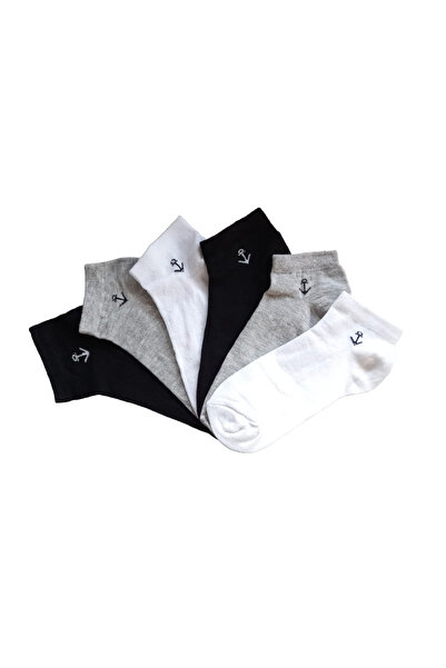 hefox 6 чифта памучни чорапи до глезена с шарка, размер S (36-40), размер за сервитьори