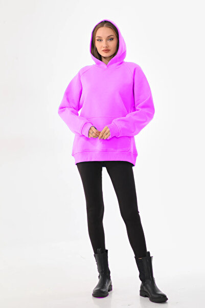 batı Φούτερ με μανίκια ρεγκλάν, χοντρό oversize με φλις εσωτερικά