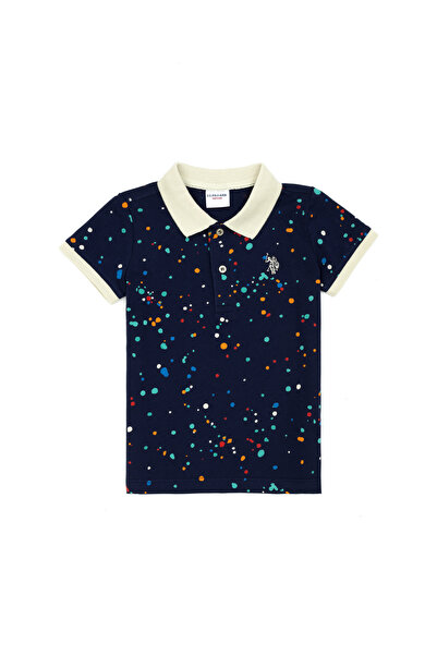 U.S. Polo Assn. Boy's Navy Blue Polo Neck T-Shirt 50278154-Vr033