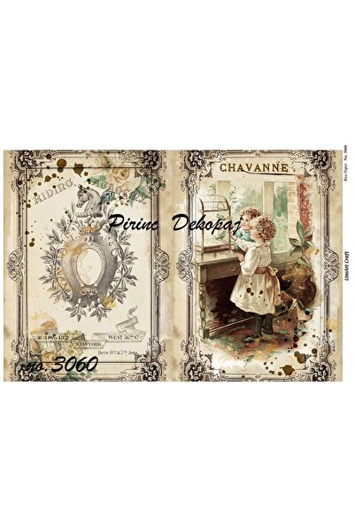 LİNEART Lineart Brass Decopage Paper 29X42 No:L3060