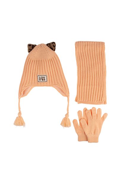 Kitti Girl's 3-Piece Set with Fleece Inside - Ketti Scarf Beanie Gloves (4-8 Years)