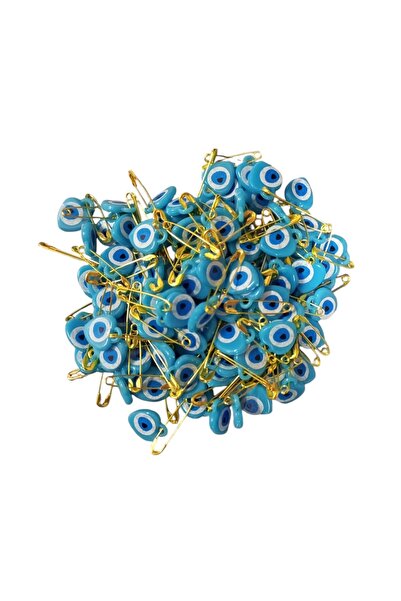 Kezban Tekstil 100-те бебешко сини - пластмасови безопасни игли с мъниста за ...