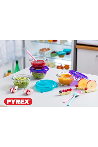 Pyrex Baby Storage 11x6cm Purple - Airtight, Multi-Purpose Glass Container for Baby Meals