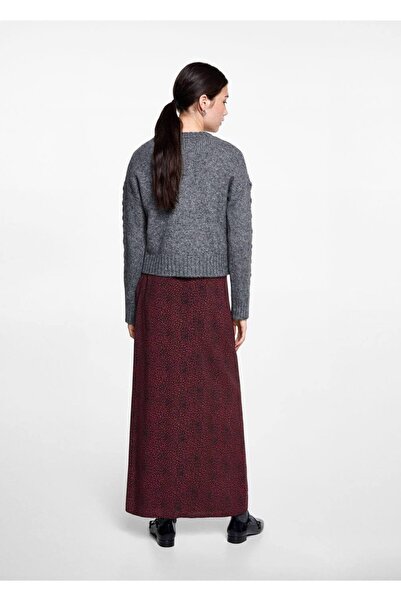 Mango Teen Leopar Desenli Midi Boy Etek