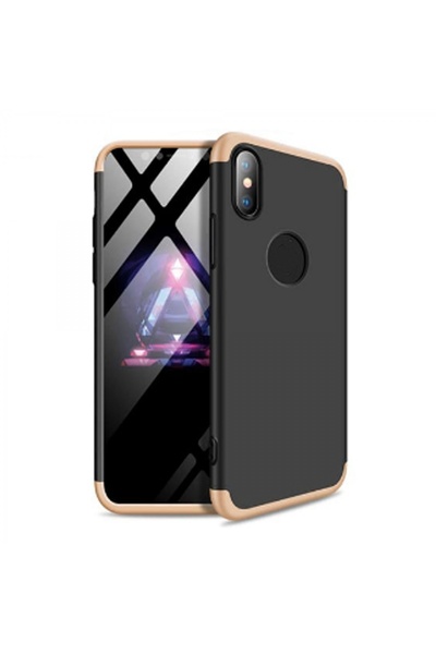 Nettech İphone Xs Max Uyumlu Ön Arka Koruma Kılıf - Gold