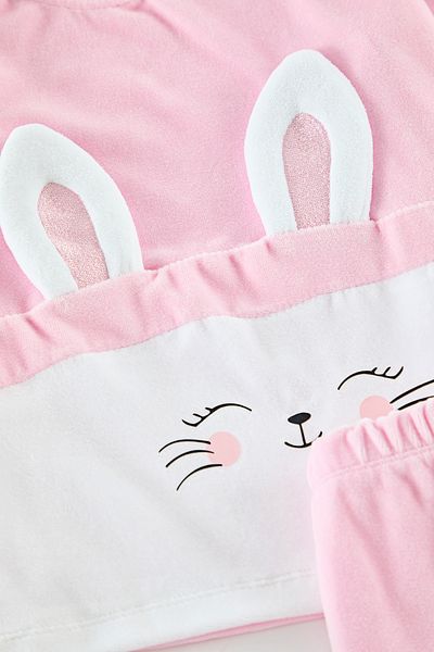 TRENDYOLKIDS Powder Color Animal Knitted Set - Bottom-Top Set Tkdaw25Au00056