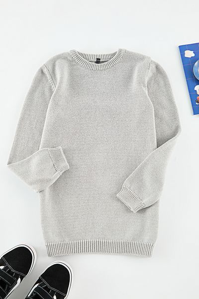 TRENDYOLKIDS Fiú szürke kötöttáru pulóver - Dad-Son Me, TKDAW25KZ00011