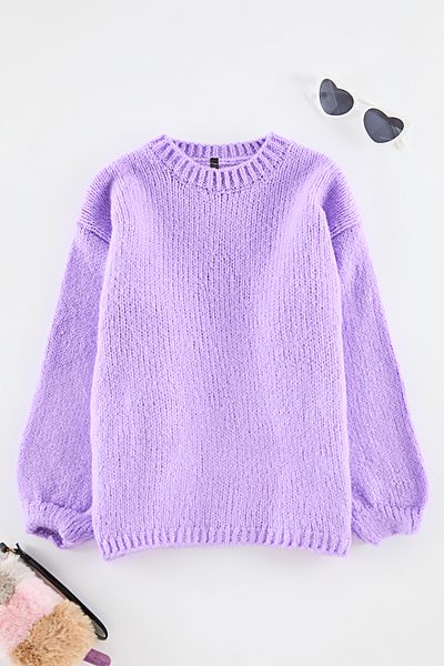 TRENDYOLKIDS Pulover mini tricotaj cu mânecă cu balon - liliac, fete, mamă-fiică, TKDAW25KZ00003