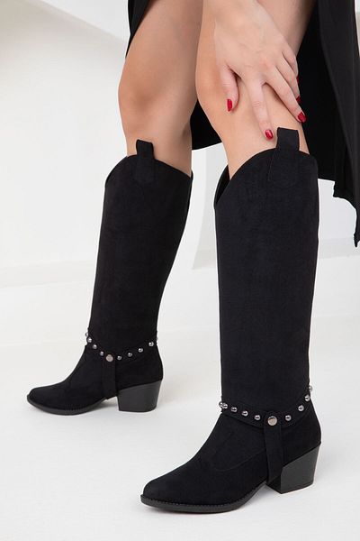 SOHO Damenstiefel aus schwarzem Wildleder 19825