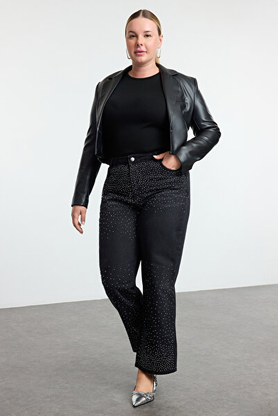 Trendyol Curve Ανθρακί Τζιν Ανάβαση Μεγάλο Μέγεθος (TBBAW25CJ00000)