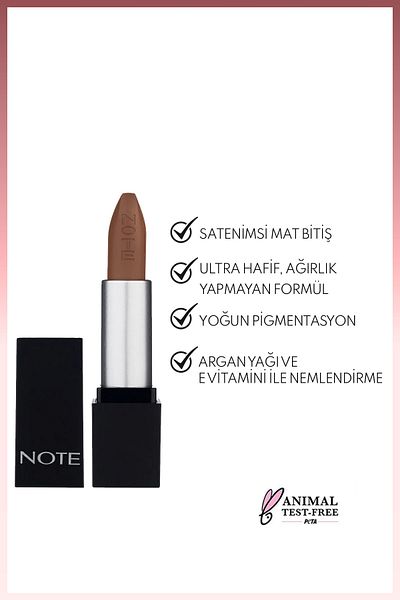 NOTE Mattever Lipstick Semi Matte Satin Finished Lipstick 02 Spring Dress - Brown