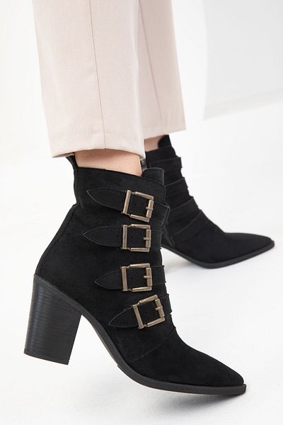 SOHO Damenstiefel aus schwarzem Wildleder, Modell 1988.