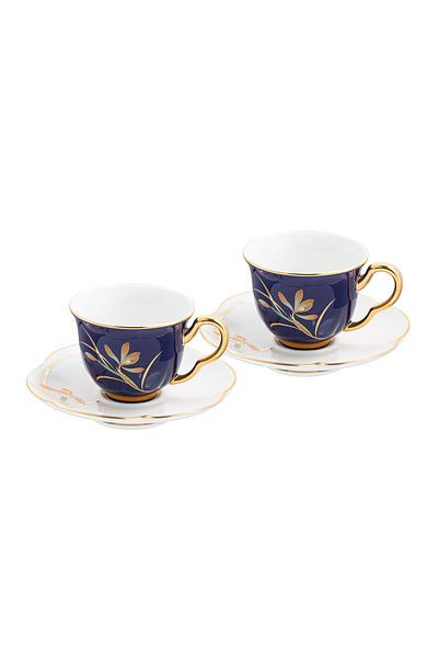 İSTANBUL PORSELEN Berin 2-Piece Coffee Cup Set Cobalt