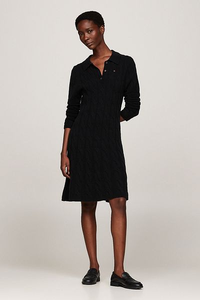 Tommy Hilfiger SOFT WOOL CABLE POLO SWT KLEID