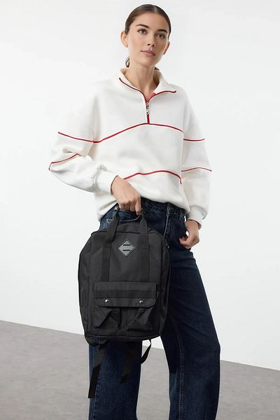 TRENDYOL SHOES Dámský černý vícekomorový batoh - Takaw25Si00000