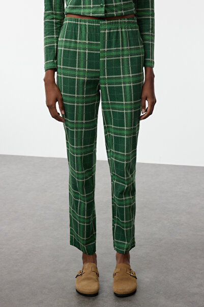 Trendyol Collection Green Plaid Cotton Pajamas Set - Thmaw20Pt0266