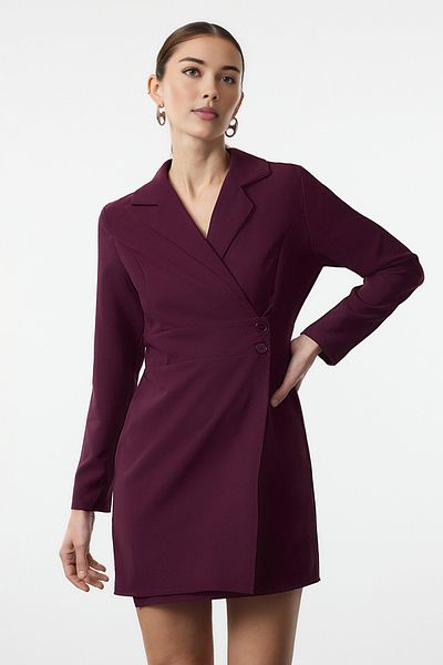 Trendyol Collection Rochie mini țesută dreaptă prune TWOAW24EL00462