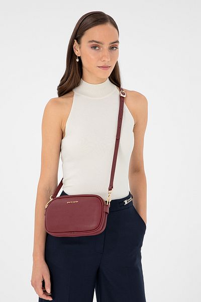 Pierre Cardin Geantă de umăr cu imprimeu roșu Claret 05PO24K1874