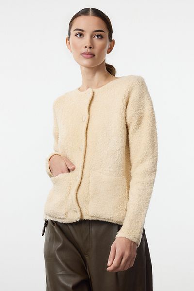Trendyol Collection Knitwear Cardigan - Stone Boucle Pocket, Twoaw25Hi00126