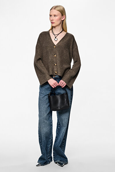 PIECES Pcnuna Ls V-Neck Knit Cardigan - Bc Model