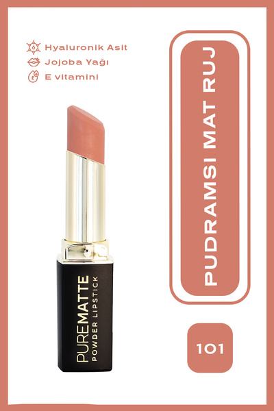 Golden Rose Pure Matte Powder Lipstick No: 101 - Nemlendirici Pudramsı Mat Ruj