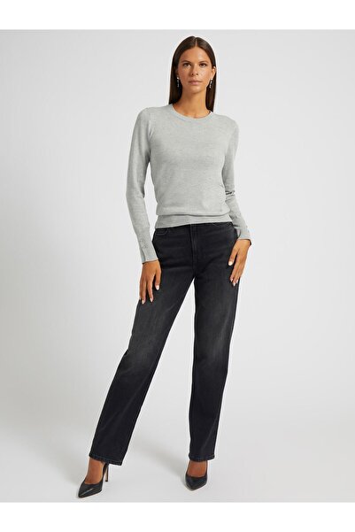 Guess ELINOR RN LS SWTR - ECO VISCOSE POLY HOLLY YARN