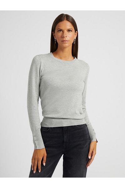 Guess ELINOR RN LS SWTR - ECO VISCOSE POLY HOLLY YARN