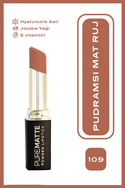 Golden Rose Pure Matte Powder Lipstick No: 109 - Nemlendirici Pudramsı Mat Ruj
