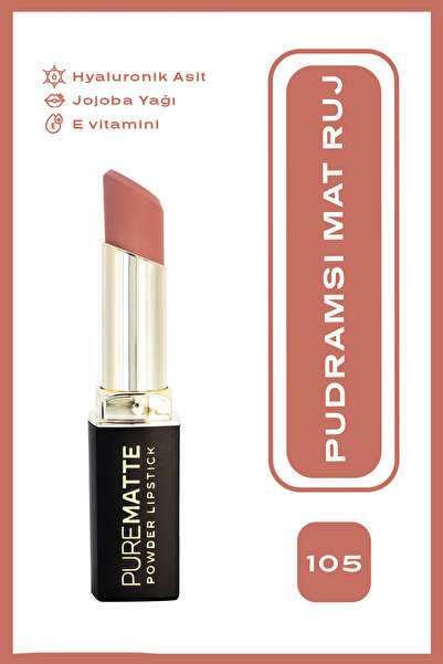 Golden Rose Pure Matte Powder Lipstick No: 105 - Nemlendirici Pudramsı Mat Ruj