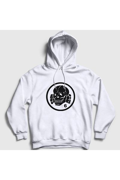 Presmono Unisex Λευκό λογότυπο V2 Μουσική Θάνατος τον Ιούνιο Φούτερ με κουκούλα