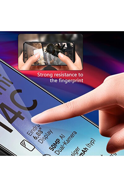 m.tk moveteck Xiaomi Redmi 14C Uyumlu Ekran Koruyucu Kırılmaz Cam 9H Temperli Ekran Camı Şeffaf Passifik