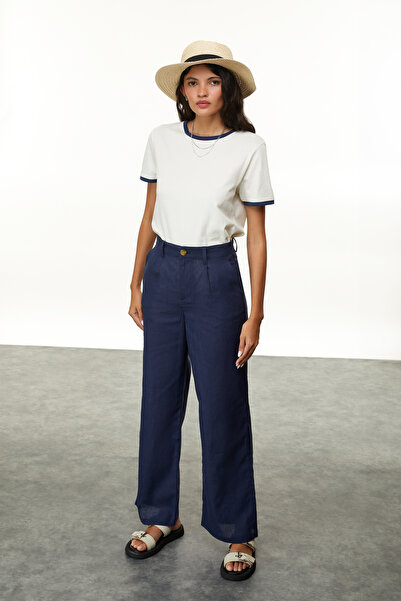 Mudo Linen Mixed Wide Leg Pants