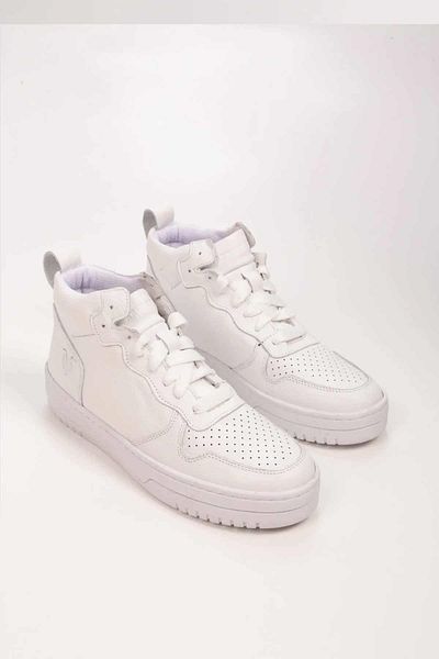 rekorsport Air Forcev Mid V2 Hakki Δερμάτινα Ανδρικά Casual Αθλητικά Παπούτσια Rs-6005 λευκά