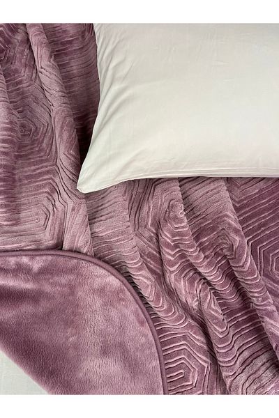 Özdilek Single Plum Blanket with Thick Embos