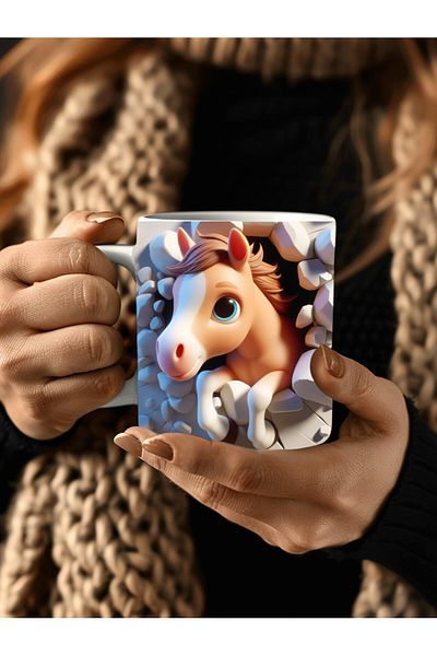 Evion Baby Animal Printed 3D Design Ceramic Mug - Gift Mug Cup