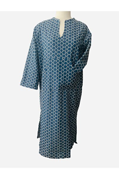 Hayalet Özel Tasarım Cepli Yırtmaçlı Fistolu Kot Elbise - Büyük Beden