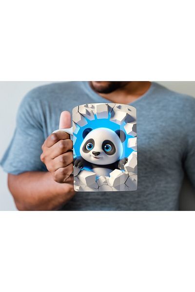 Evion Baby Animal Printed 3D Design Ceramic Mug - Gift Mug Cup