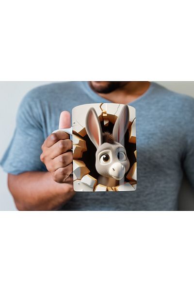 Evion Baby Animal Printed 3D Design Ceramic Mug - Gift Mug Cup