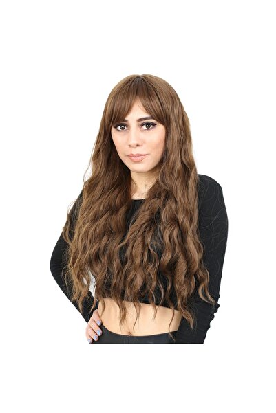 ALVERA COLLECTION Perçemli Long Water Fiber Sen Wig / Auburn