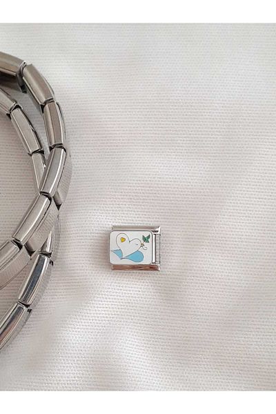 bijoux uniques Italian Charm with Steel Heart